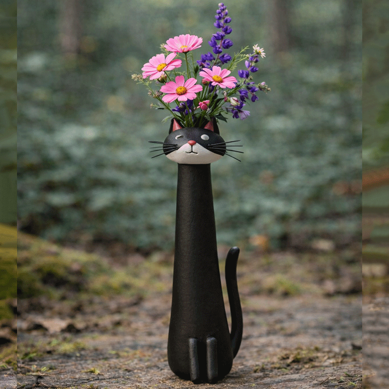 Limited 50%! Quirky Handmade Cat‑Shaped Resin Vase