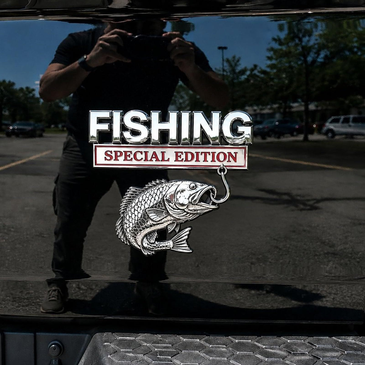 Fishing Special Edition Premium 3D Metal Vehicle Emblem Badge