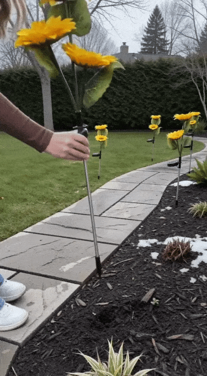 Solar Sunflower Garden Lights – Realistic LED Flower Stakes