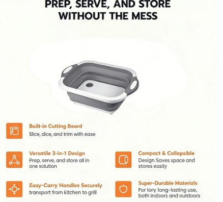 BBQ & Meal Prep Tub | Collapsible Prep Tub