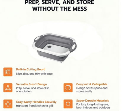 BBQ & Meal Prep Tub | Collapsible Prep Tub