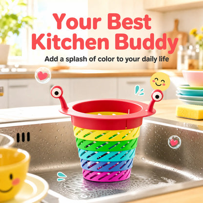 3PCS Rainbow Expandable Sink Strainer Basket, Rotatable Retractable Kitchen Sink Drain Filter
