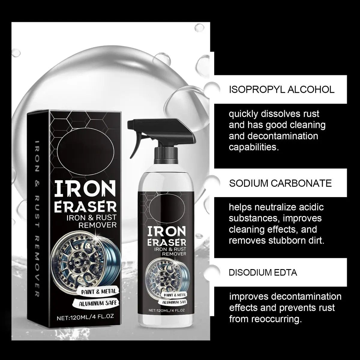 Car Iron Remover Spray Heavy Duty Rust Dissolver