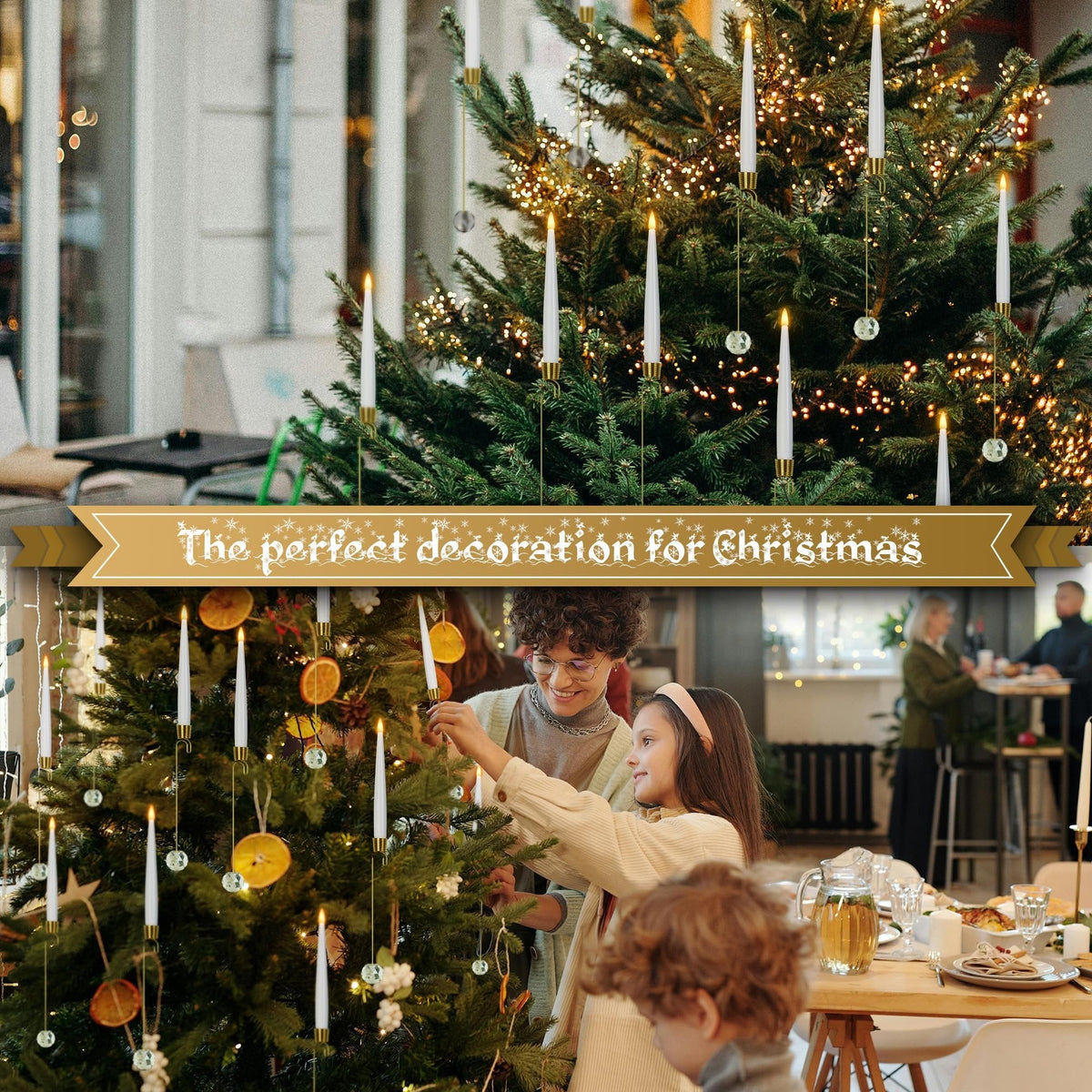 Hot SaleChristmas Tree Led Candles with Clear Crystal Ball Hook