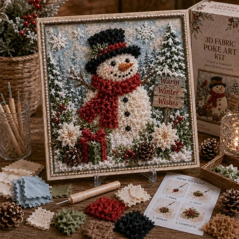 Premium 3D Christmas Fabric Poke Art Kit