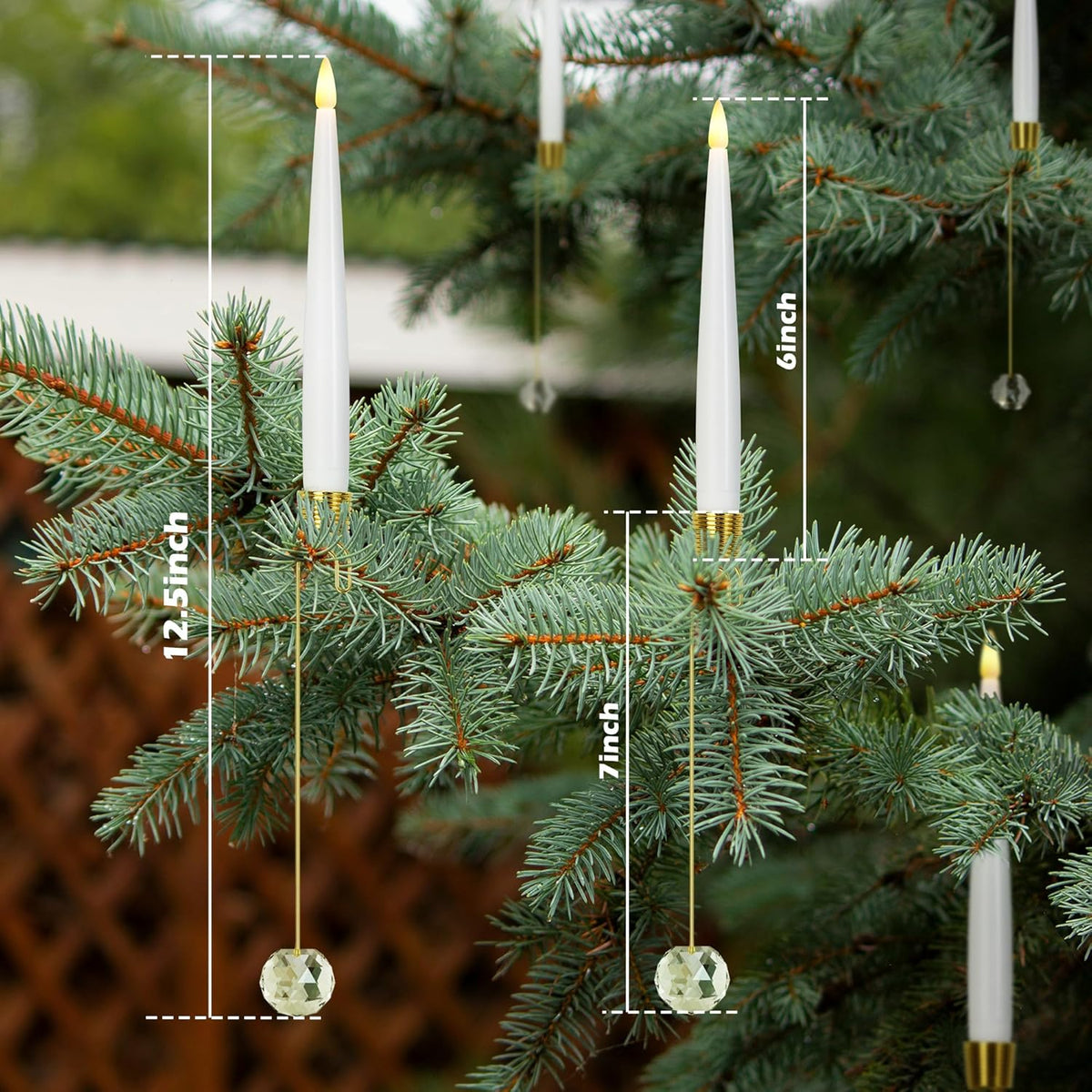 Hot SaleChristmas Tree Led Candles with Clear Crystal Ball Hook