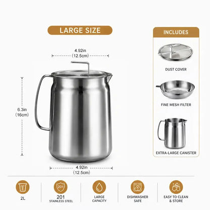 Hot Sale 50% OFF | Stainless Steel Deep Fryer Pot | Fry, Strain & Store Oil with Ease