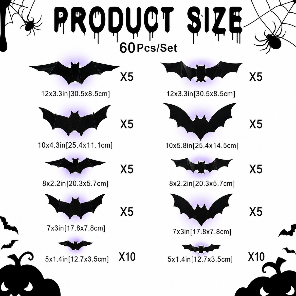 Halloween 3D Lighted Bats