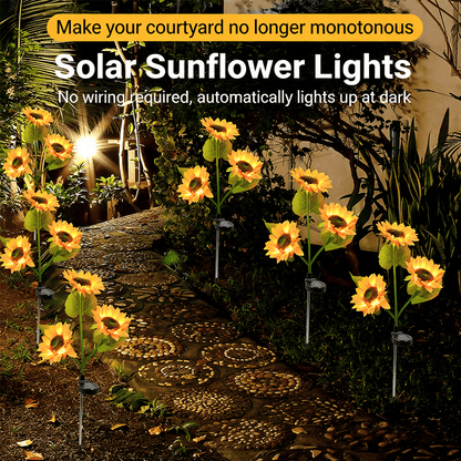 Solar Sunflower Garden Lights – Realistic LED Flower Stakes