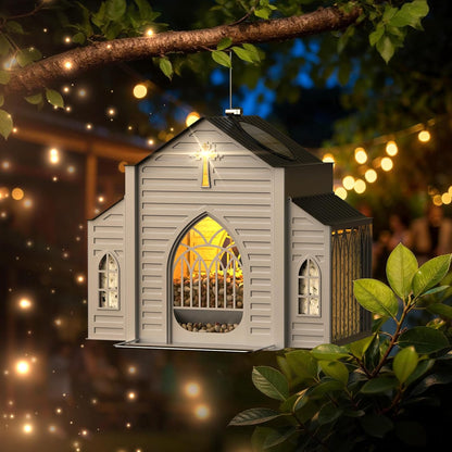 Last Day 50% OFF-Church-Shaped Metal Solar Bird Feeder