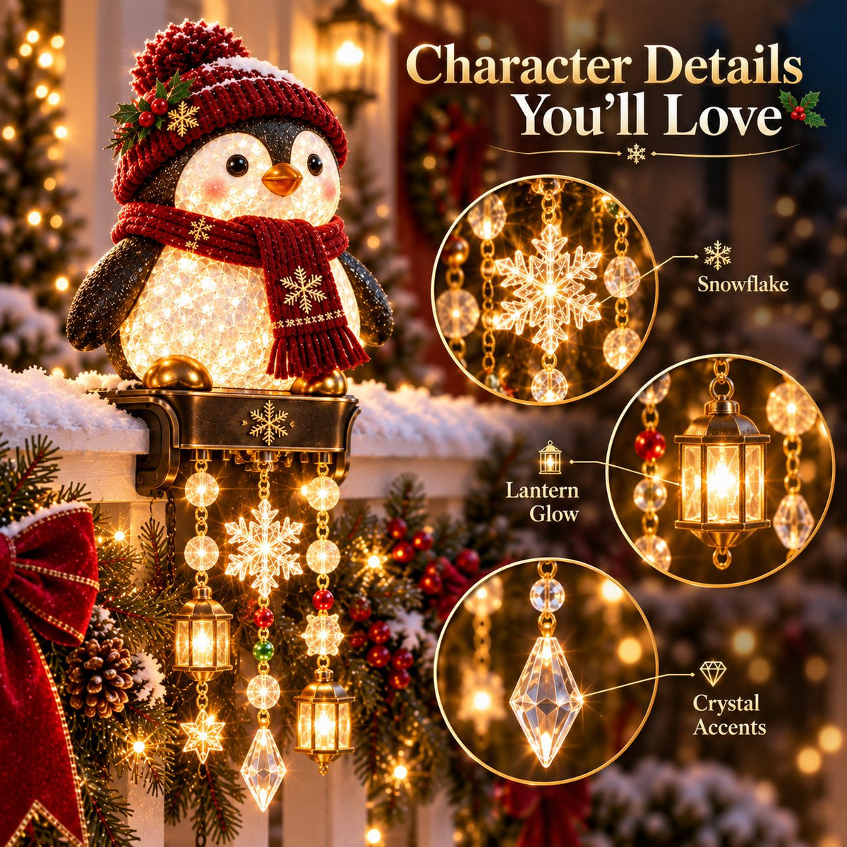 Christmas Porch Railing Lights – 4 Festive Character Designs