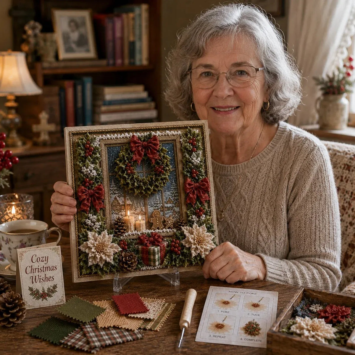 Premium 3D Christmas Fabric Poke Art Kit