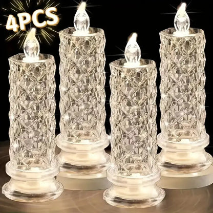 Xmas SalesCrystal LED Candle Set – Warm Flickering Glow for Date Nights, Parties & Home Decor