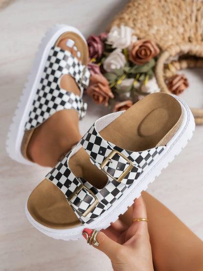 Women's Leopard Print Sandals – Adjustable Strap