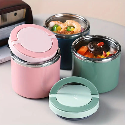 Stainless Steel Bento Style Boxed Lunch Box with Handle