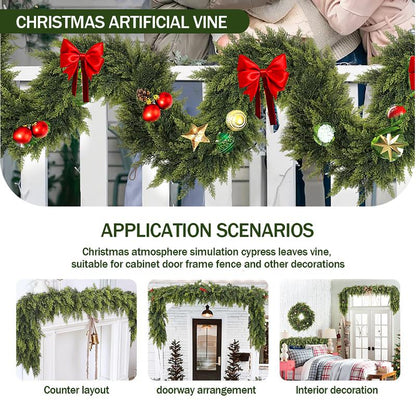 2025 Super Value Se6 FT Artificial Cedar Garlands –Realistic Touch Winter Greenery