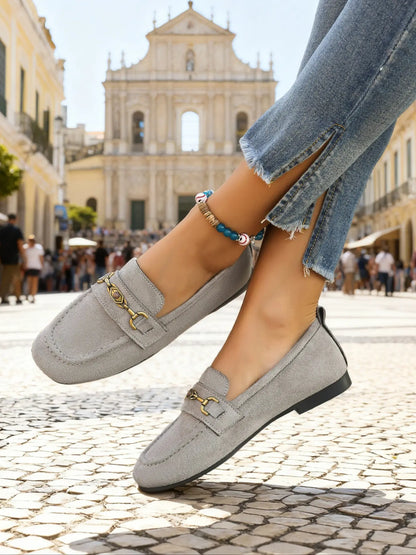Women's Faux Leather Mary Jane Flats – Square Toe