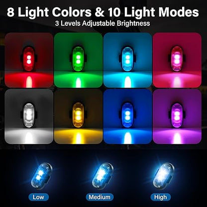 RGB LED Strobe Light Kit - Wireless Remote Multi-Mode Flashing For Night Riding Visibility & Safety Upgrade