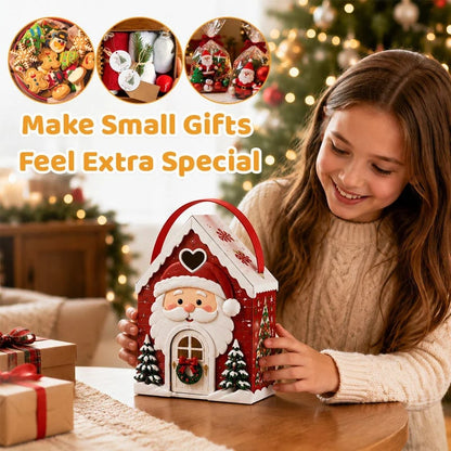 Christmas Cottage Handle Gift Box — 5 Festive Designs, House‑Shaped Packaging with Carry Handle