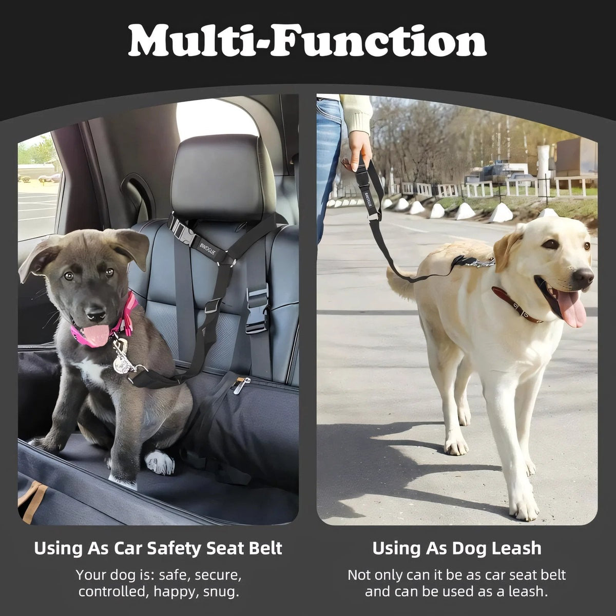 LIMITED TIME OFFER: BUY 1 GET 1 FREE! 2-Pack Dog Travel Safety Belts — Keep Your Pup Safe on Every Ride