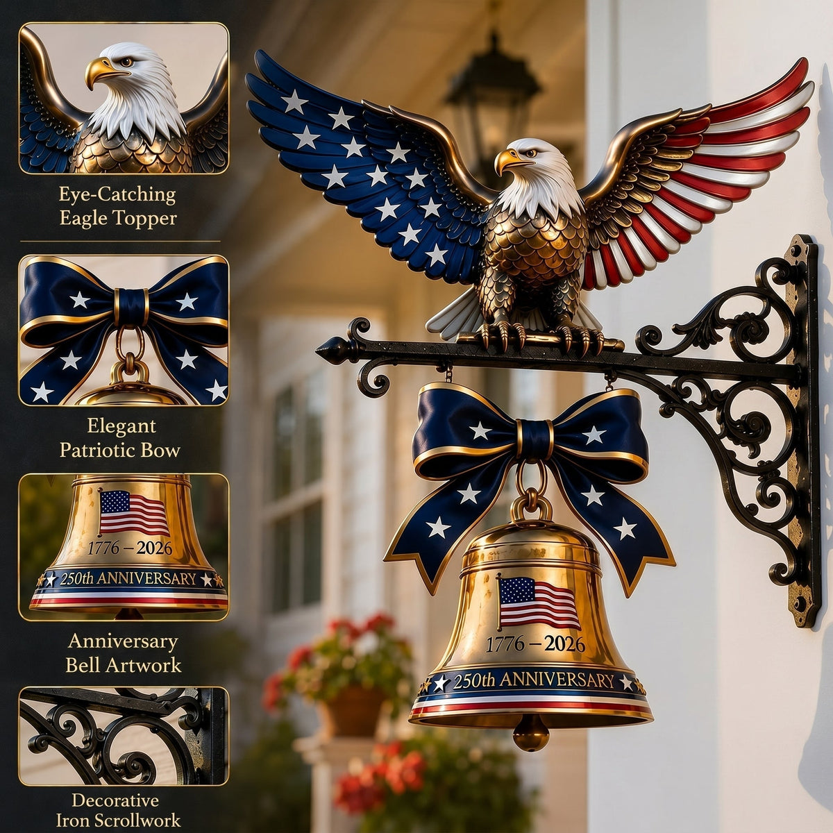 Ring in the Semiquincentennial: 1776-2026 "Spirit of Liberty" Eagle Bell