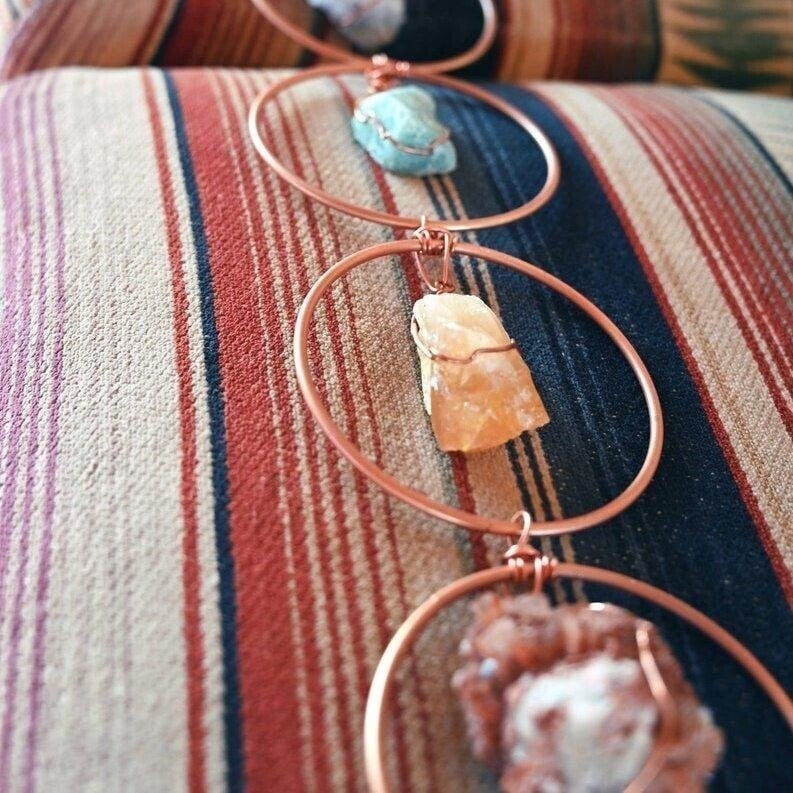 Handwoven 7 Chakra Crystal Wall Hanging – Tree of Life Energy Decor