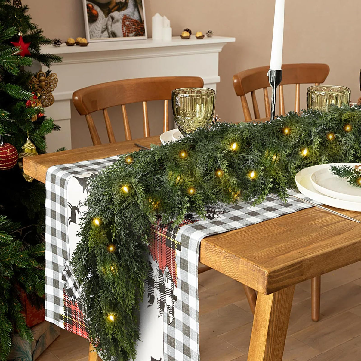 2026 Christmas SALE Pre-lit Christmas Cedar Garland