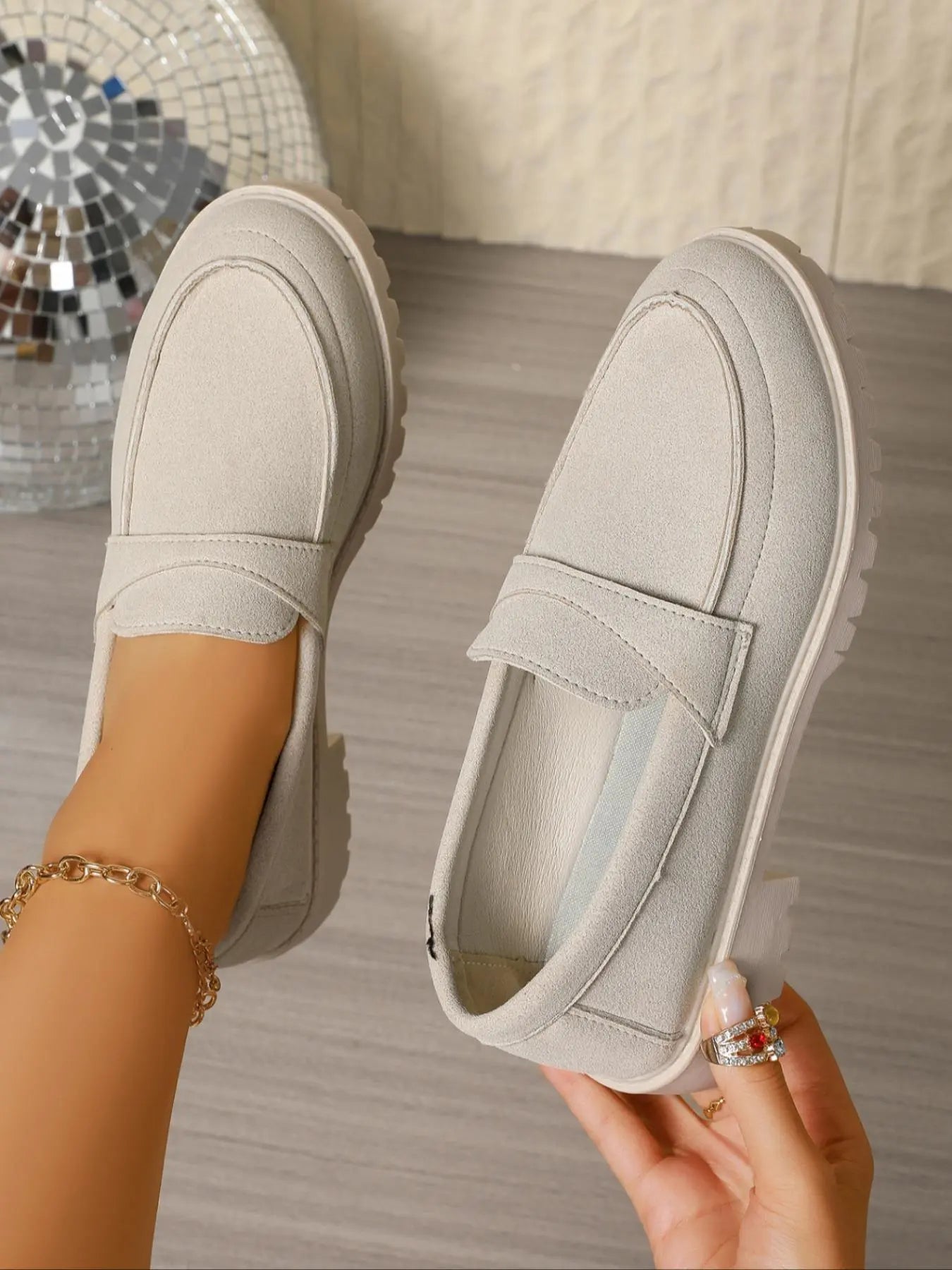 Women's Loafers – Round Toe, Slip-On, Lightweight