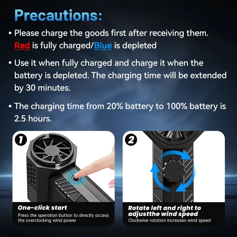 130,000 RPM Turbo Fire Starting Fan｜Camping Fire Ignition, Leaf Blower, Car Detailing Cleaner