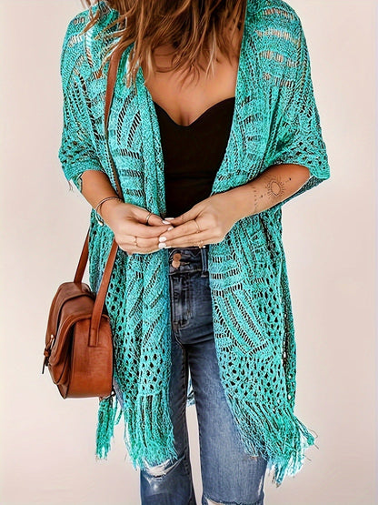 2026 Women's Lightweight Knit Cardigan Perfect for outdoor beach vacations and sun protection