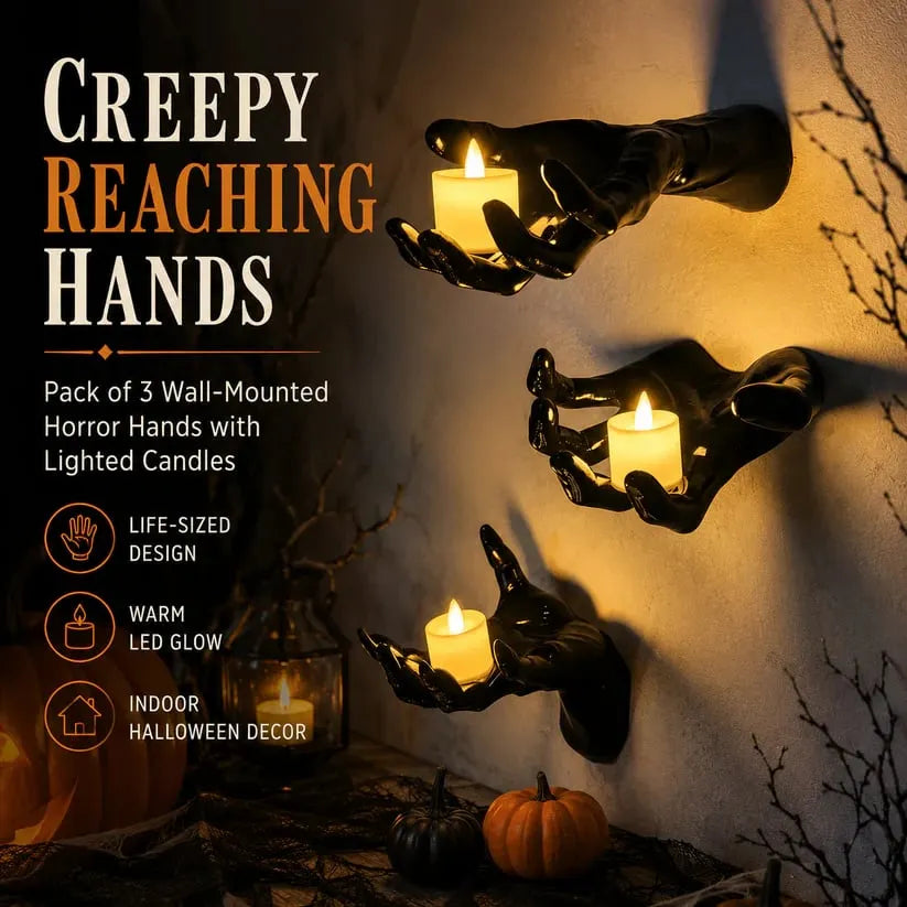 Gothic Hand Wall Candle Holders – Halloween Decor