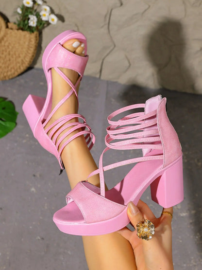 Women's Wedge Sandals – Open Toe, Platform, Chunky Sole
