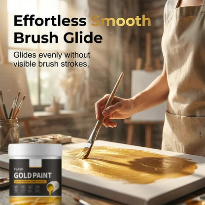 49% OFF Today | Water-Based Flash Gold Paint Metallic Shine for Canvas, Wood & Ceramic