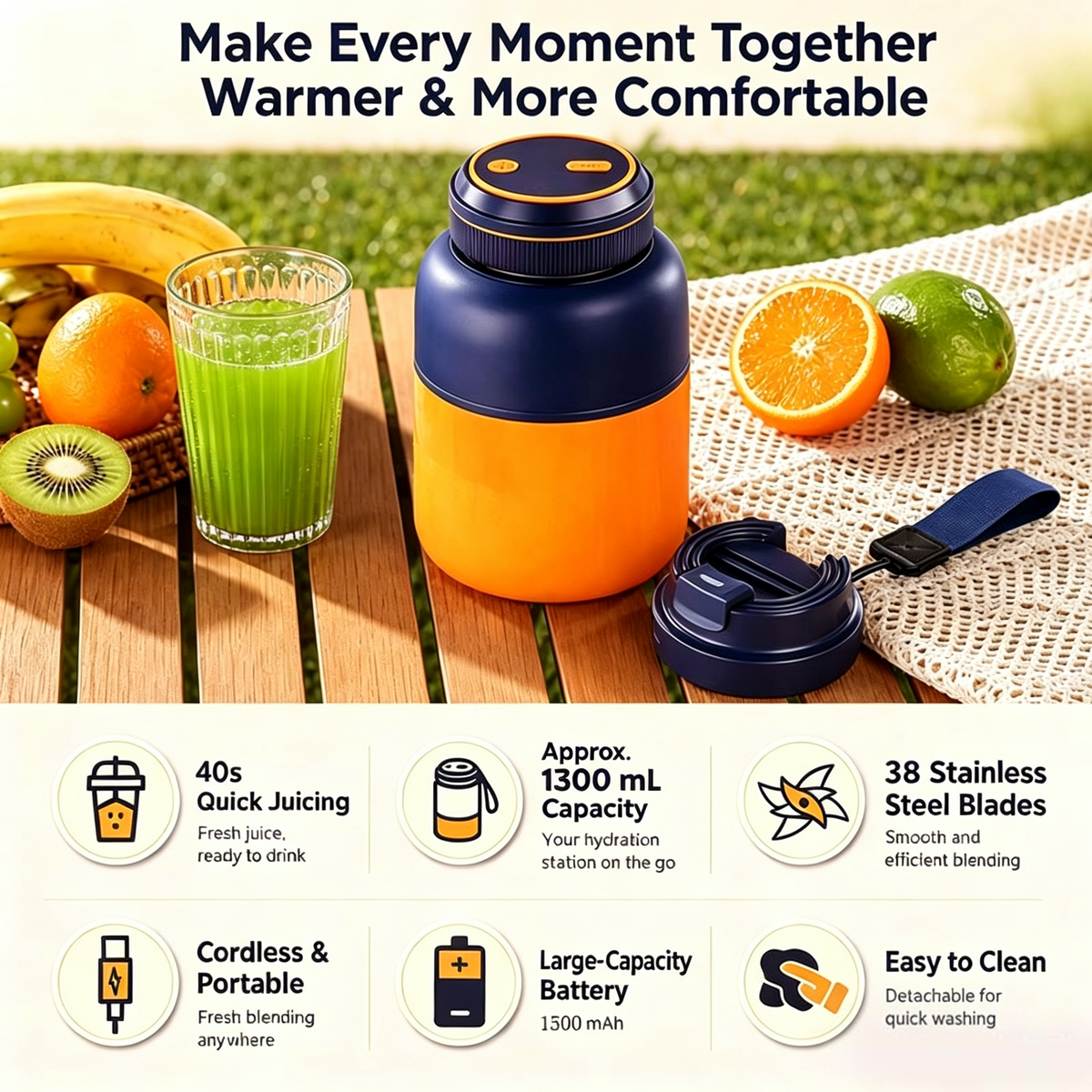 Portable Household Appliances Juicer,USB Summer Essentials Smoothieblender