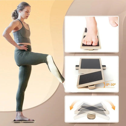 Wooden Wobble Board for Ankle and Foot Stability