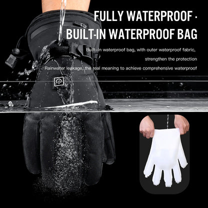 Battery-Powered Heated Gloves with Touchscreen Function and Adjustable Heat