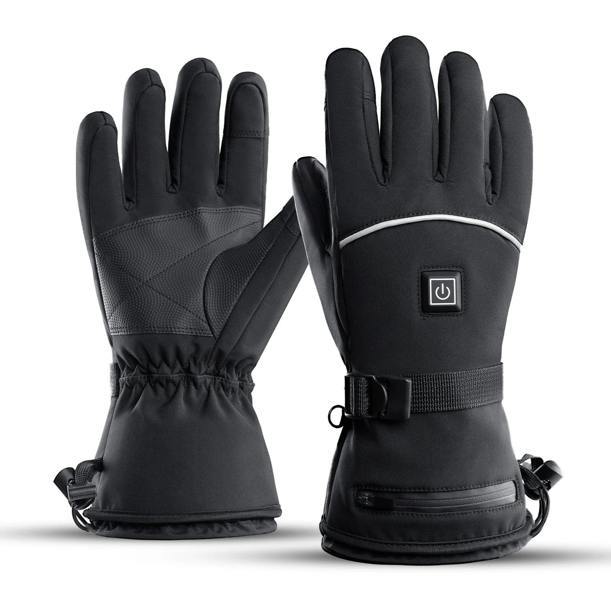 Battery-Powered Heated Gloves with Touchscreen Function and Adjustable Heat