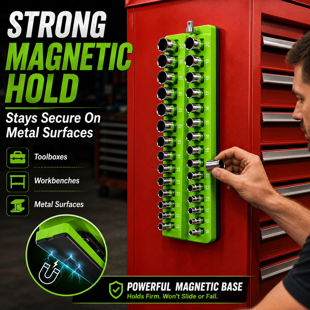 Magnetic Socket Organizer-Find Every Socket Instantly