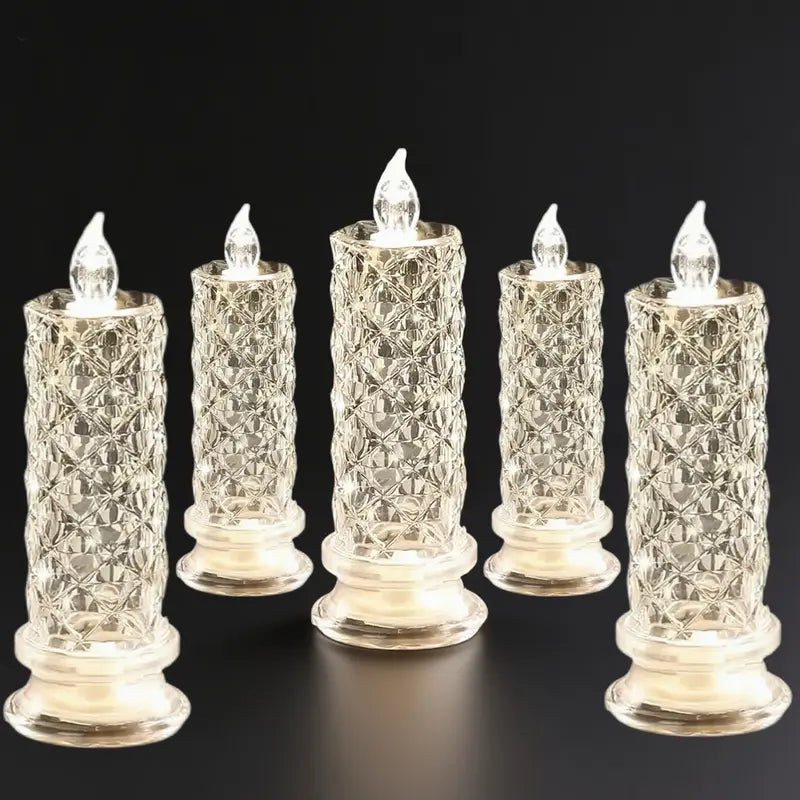 Xmas SalesCrystal LED Candle Set – Warm Flickering Glow for Date Nights, Parties & Home Decor