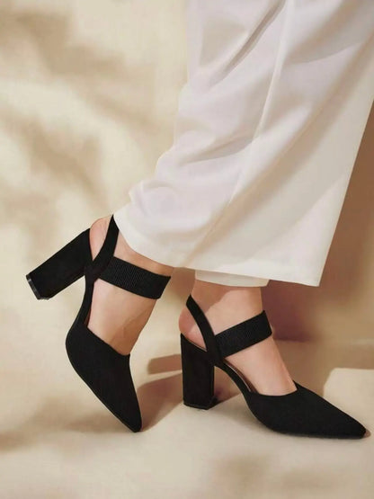 Women's Rubber Sandals – Pointed Toe, Stiletto Heel, High Heel