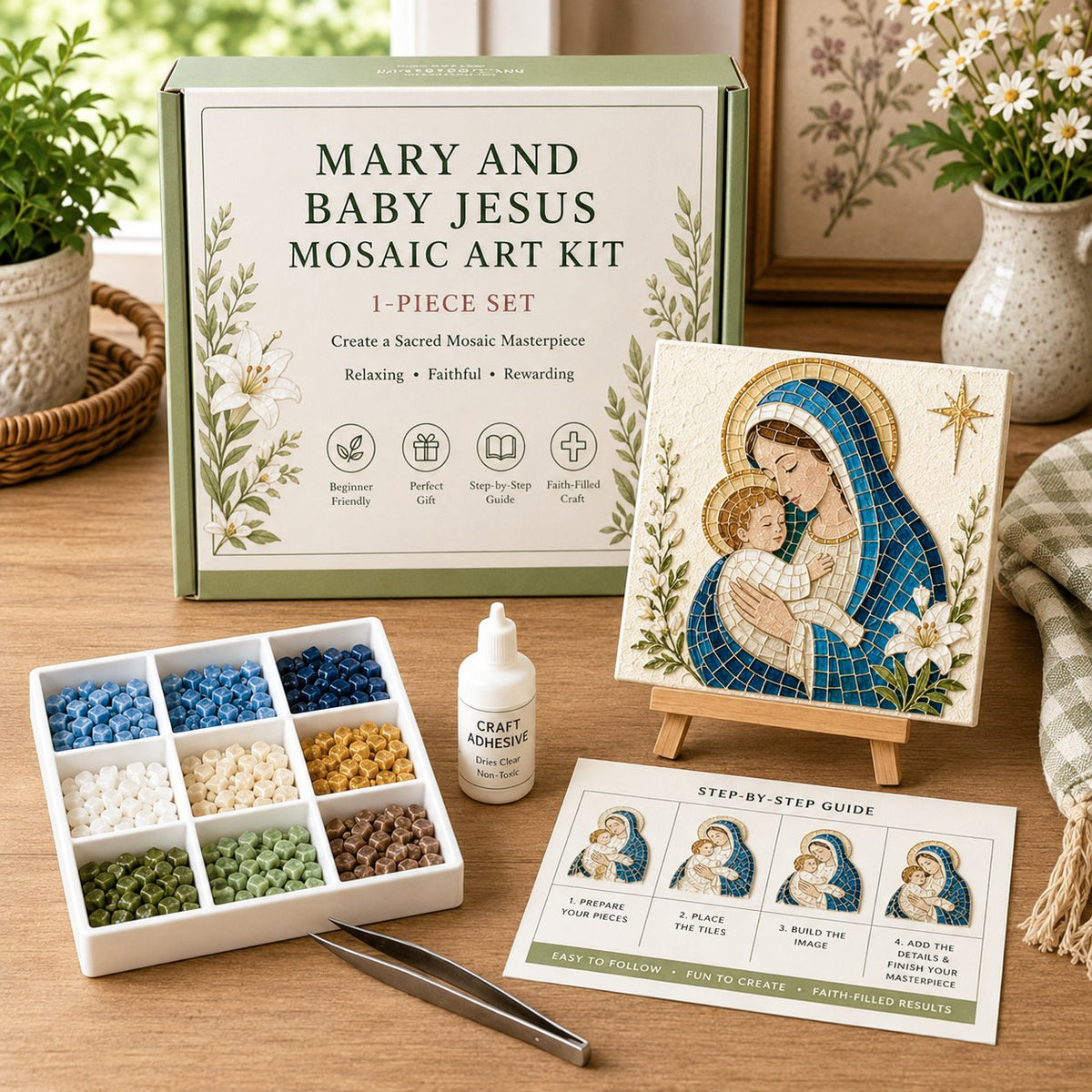 LAST DAY 49% OFF - Nativity Sea Glass Art Kit – Beginner-Friendly