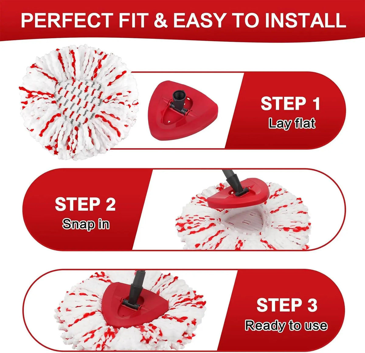 Spin Mop Replacement Heads 3-Pack