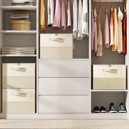 Foldable Shoe Organizer for Closet with Clear Cover, Large Stackable Shoe Storage Box