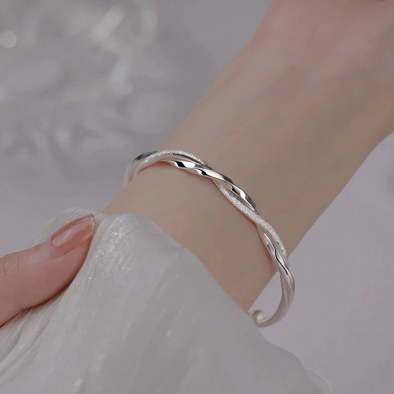 Beautiful Twisted Silver Bracelet