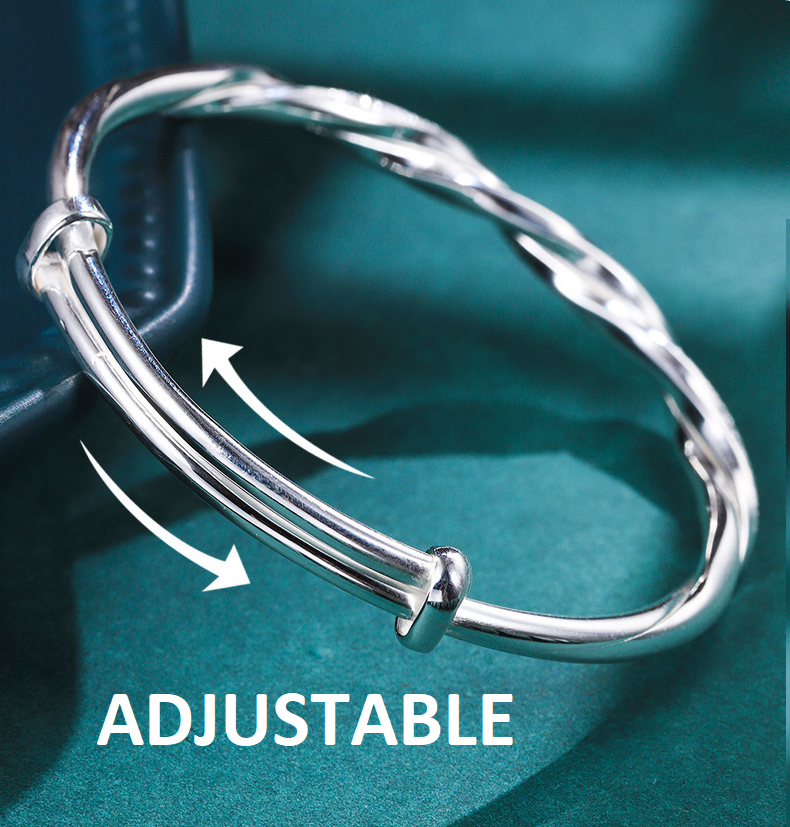 Beautiful Twisted Silver Bracelet
