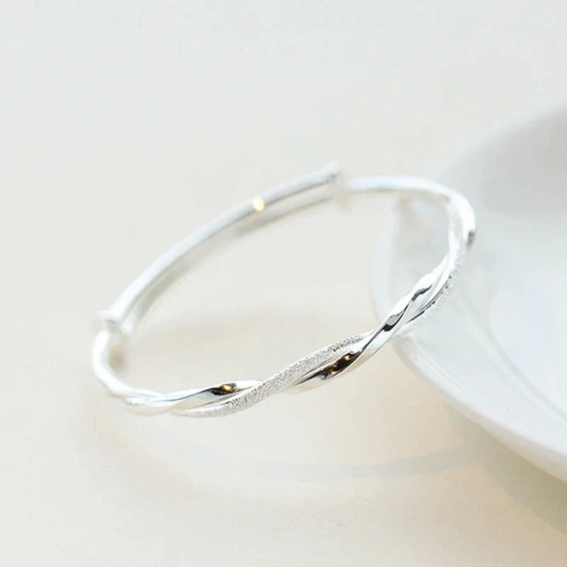 Beautiful Twisted Silver Bracelet
