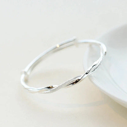 Beautiful Twisted Silver Bracelet