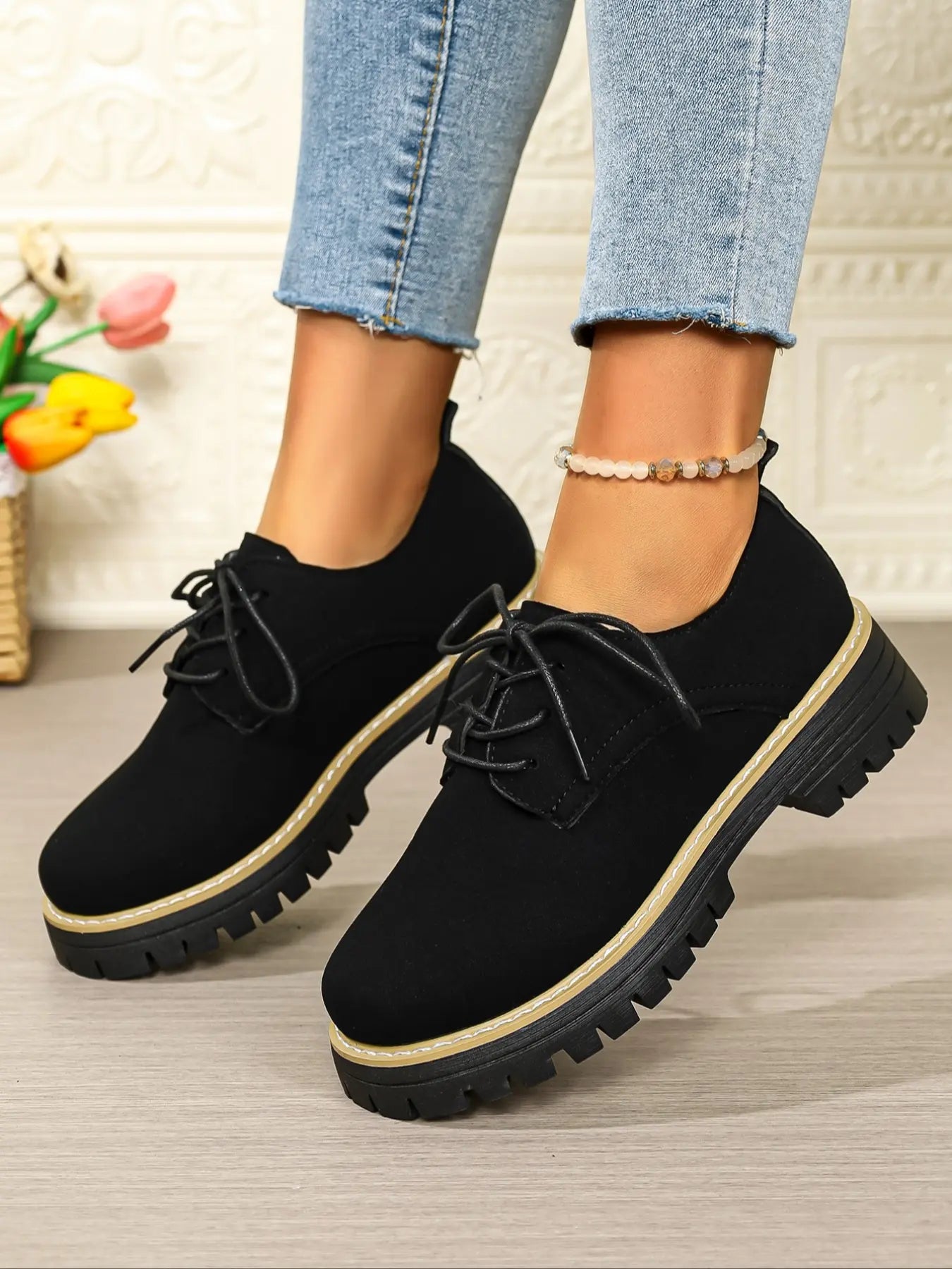 Women's Loafers – Chunky Sole, Lace-Up