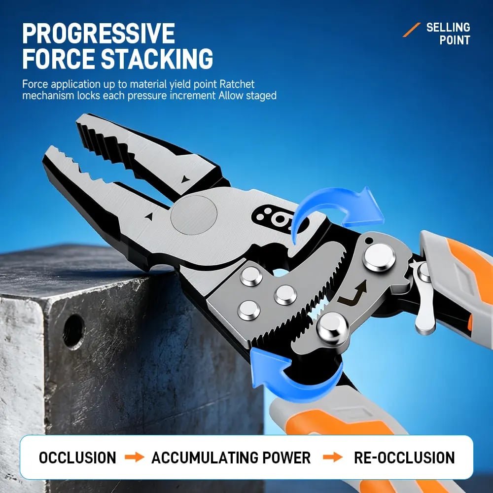 Self-Locking Ratchet Pliers — Lock, Hold & Work Without Constant Squeezing