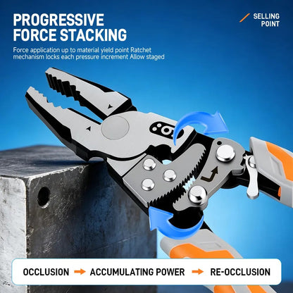 Self-Locking Ratchet Pliers — Lock, Hold & Work Without Constant Squeezing
